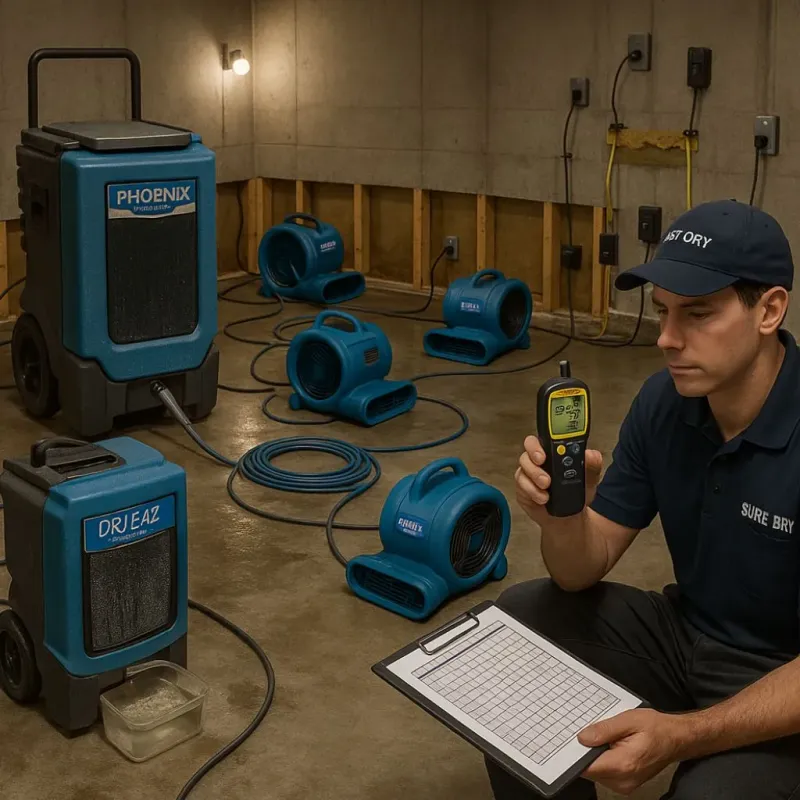 Structural Drying and Dehumidification process in Dawsonville, GA